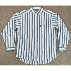 Levi's San Francisco Vtg Big E Mens Button Down Long Sleeve Striped Shirt Size L
